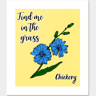 Find me in the grass Chickory Posters and Art